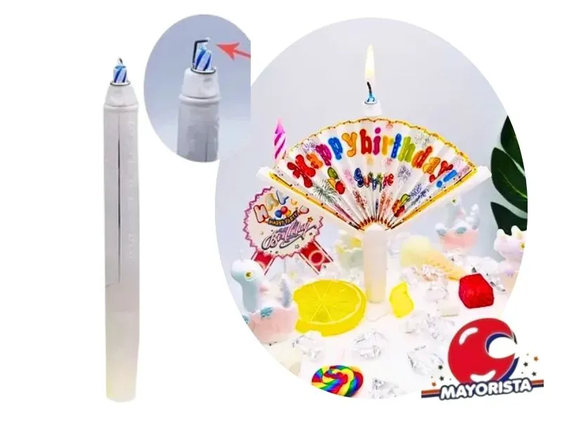 VELA ABANICO CARTEL FELIZ CUMPLE 14CM BLISTER (DIS05-45) ARDITEX