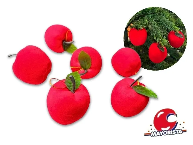 [6926311051965] ADORNO MANZANA 4CM X 3PCS CON GIBRE (NS105196) POKA