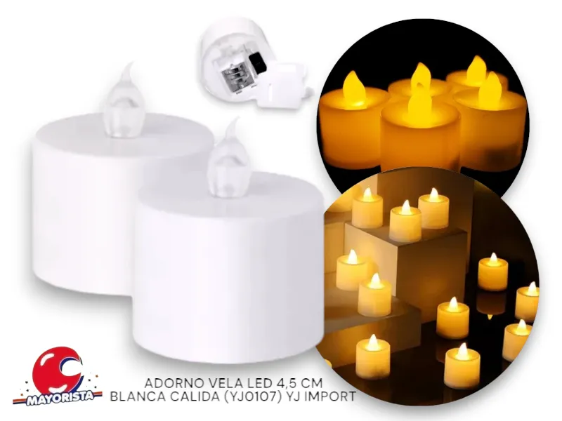 [8034107001075] ADORNO VELA LED 4,5 CM CALIDA (ZLE-LPV-01-01CA/YJ0107) ERIK