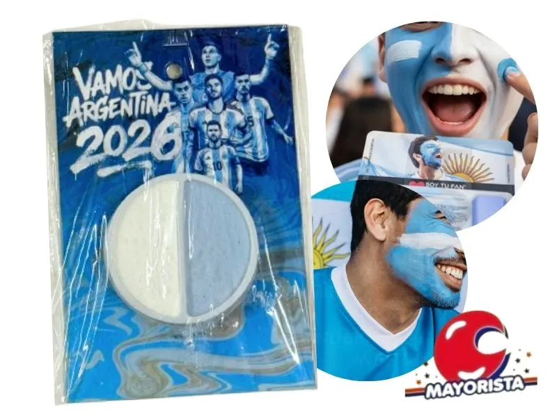 [9753] PINTA CARA DUO CELESTE Y BLANCO ARGENTINA (10844) STILO