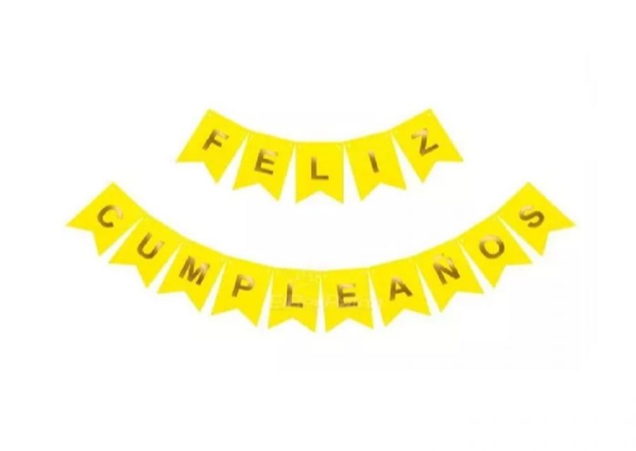 [3321] BANDERIN CARTON FELIZ CUMPLEANOS AMARILLO (YW18-092) LCOST
