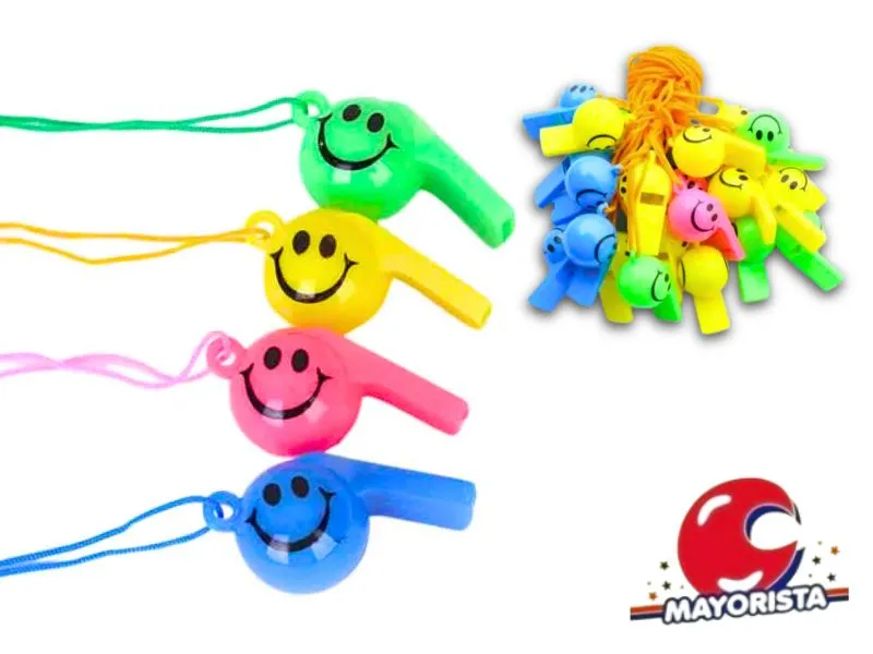 SILBATOS PLASTICO X 10 EMOTICON (YJ0057) YJ IMPORT