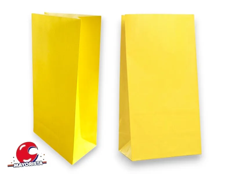 BOLSITA PAPEL X 10 AMARILLA LISA 15X25X8 (EVACOR)