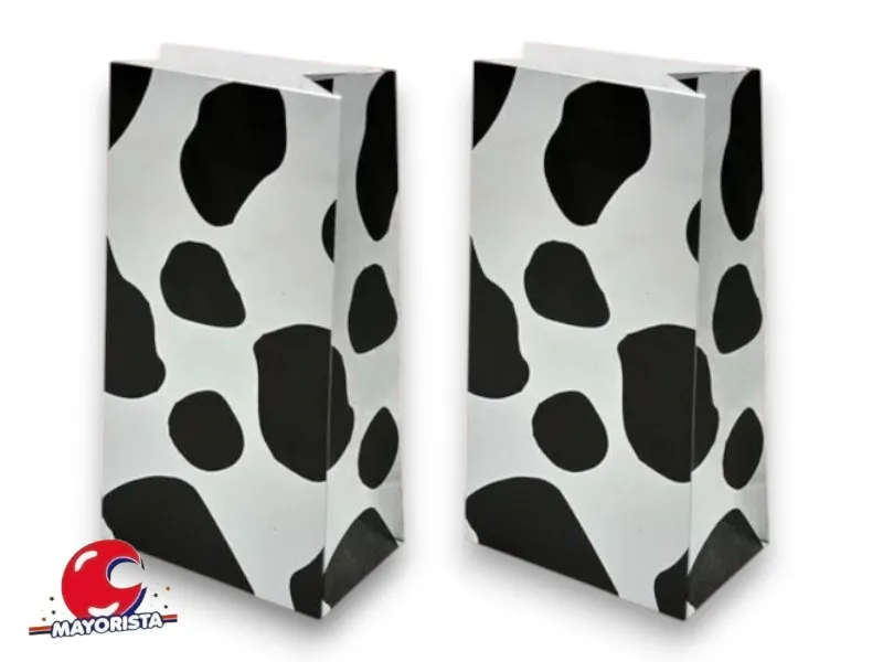 BOLSITA PAPEL X 10 MANCHAS VACA 15X25X8 SPACE