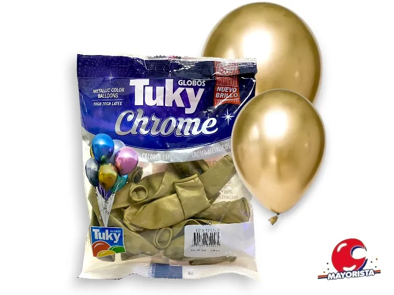 GLOBOS CHROME 10 X 12 DORADO/ORO - TUKY