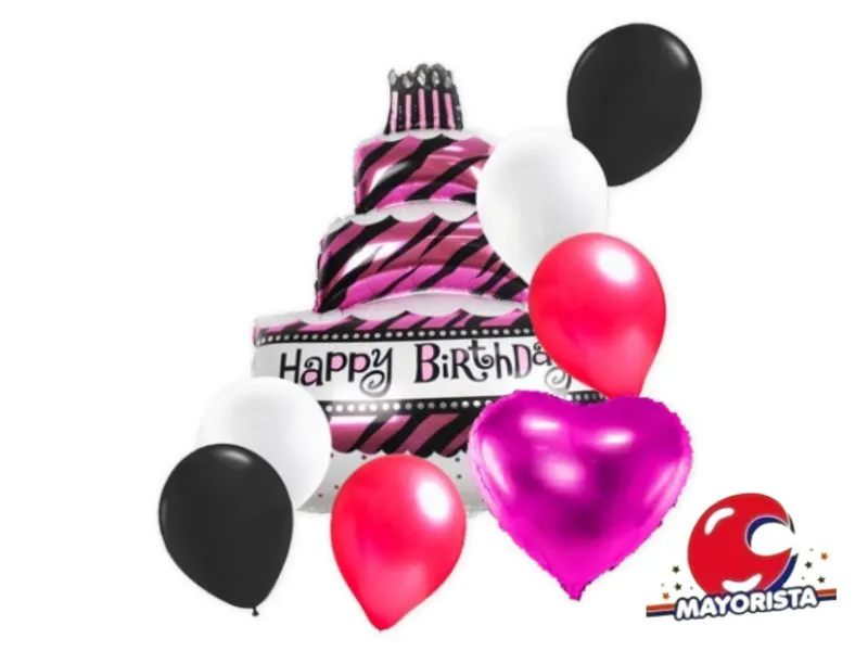 SET DE GLOBOS 8 PCS FELIZ CUMPLE - ARDITEX
