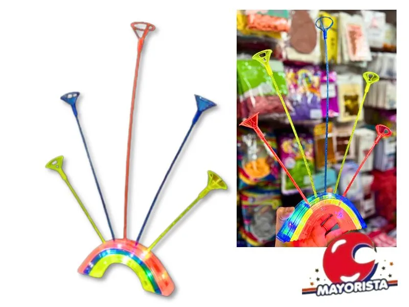 BASE PORTAGLOBO ARCOIRIS C/LUZ 46 CM P/5 GLOBOS (MQ15-35) ARDITEX