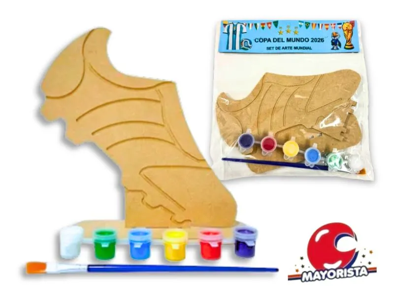 SET ARTE SILUETA BOTIN C/PIE, PINCEL Y ACRILICOS 20X16CM (RKJ102) RECKO