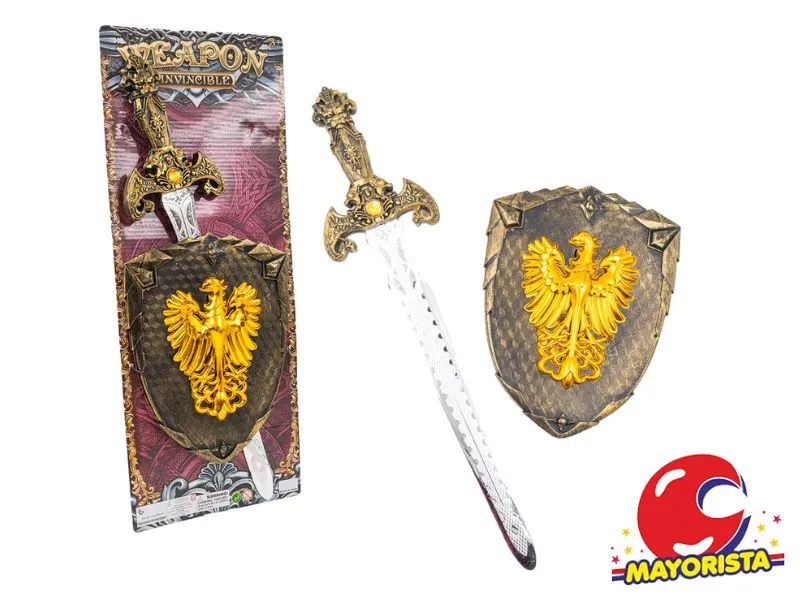 [7450077094786] SET DE ESCUDO Y ESPADA BLISTER 53X21 (53327) KADA