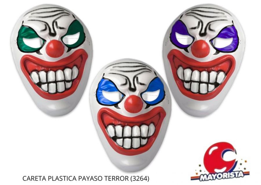 CARETA PLASTICA PAYASO TERROR (3264) TRIGGER PACK