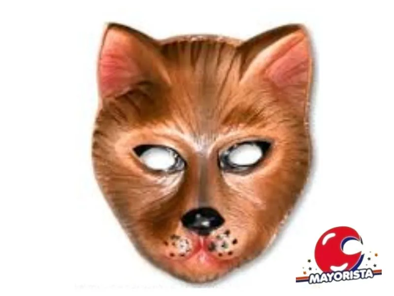 [7590] CARETA PLASTICA X 1 GATO GRIS/MARRON - HERRERA