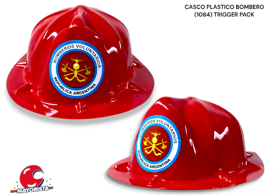 [3515] CASCO PLASTICO BOMBERO ROJO (1084) TRIGGER PACK