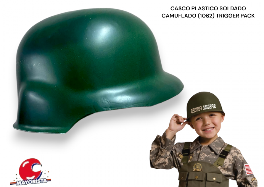 CASCO PLASTICO SOLDADO VERDE (1062) TRIGGER PACK