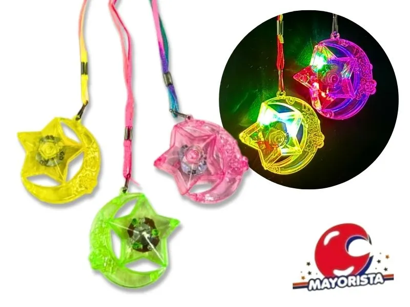 [3301] COLGANTE C/LUZ ACRILICO LUNA Y ESTRELLA (YJ0324) YJ IMPORT