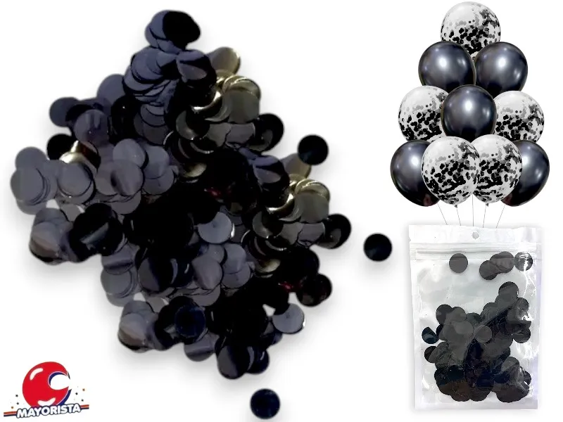 [4137] CONFETTI METAL NEGRO X 10 GRS (YJ0560) YJ IMPORT