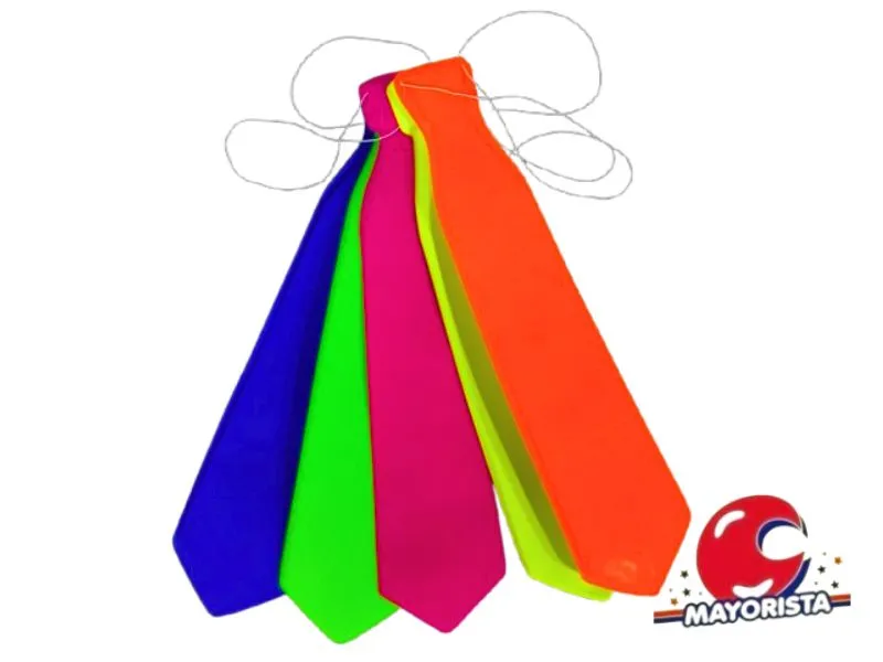 [8034107004724] CORBATA PLASTICA 43 CM FLUO (YJ0599) YJ IMPORT