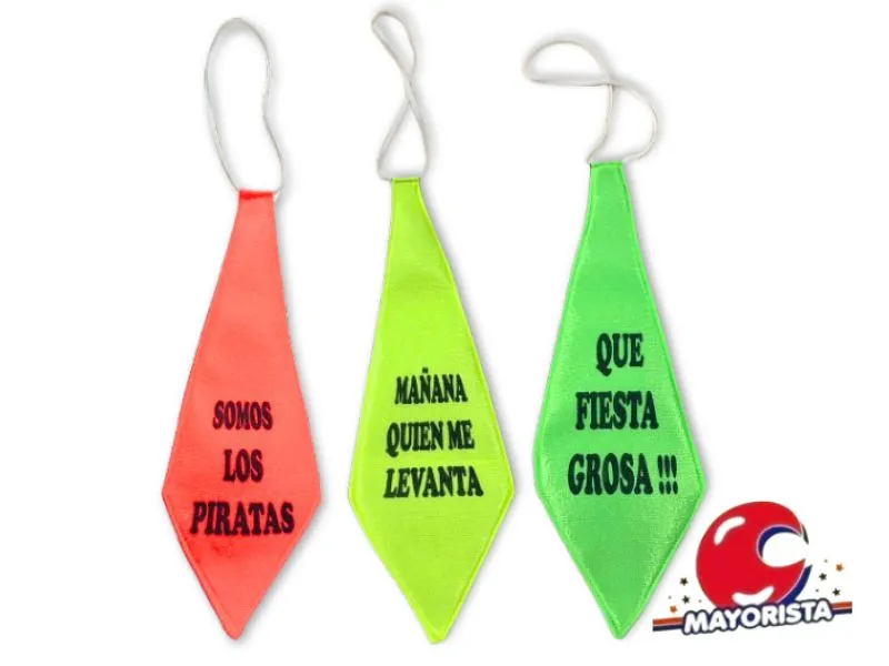 CORBATA TELA FLUO CON FRASES 39 CM (59) SCRAFT