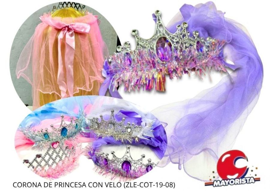 CORONA DE PRINCESA CON VELO Y FLORES (ZLE-COT-44-01/ZLE-COT-45-01/ZLE-CV-54-01) ERIK