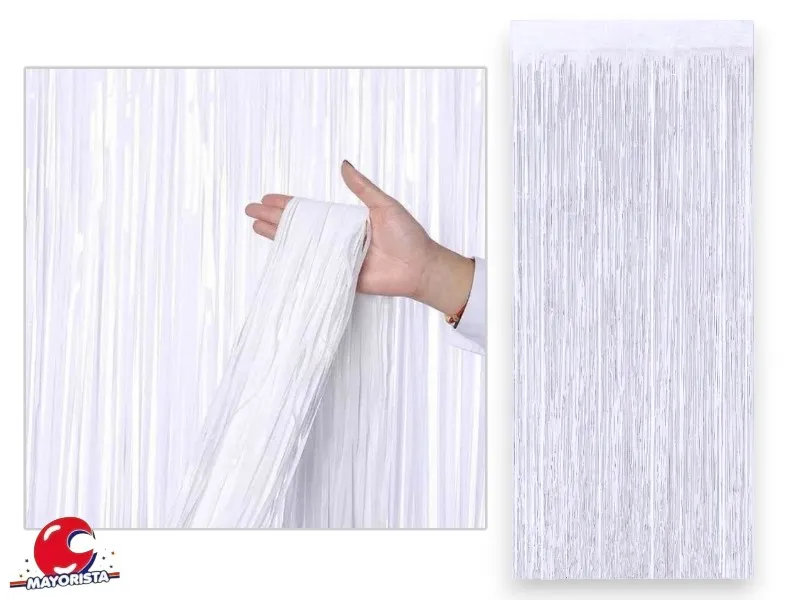 [7127] CORTINA METALIZADA BLANCA 2MTS X 1 MTS (YJ0531) YJ IMPORT