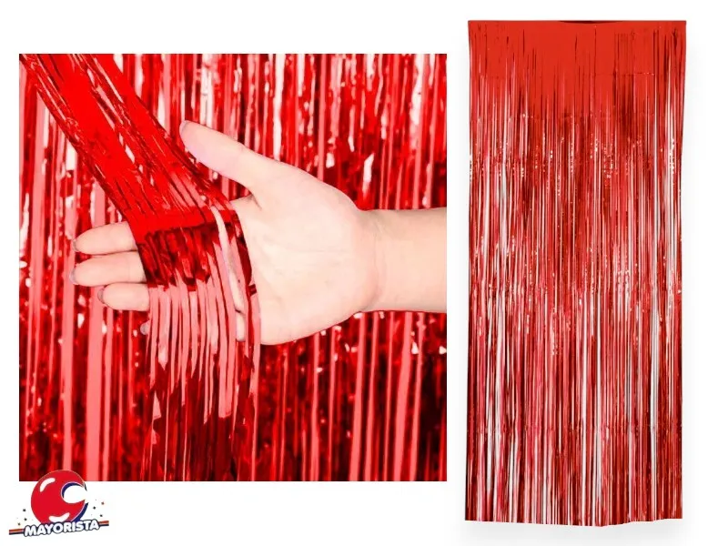 [1586] CORTINA METALIZADA ROJA 2MTS X 1 MTS (CC828-0243) CHG