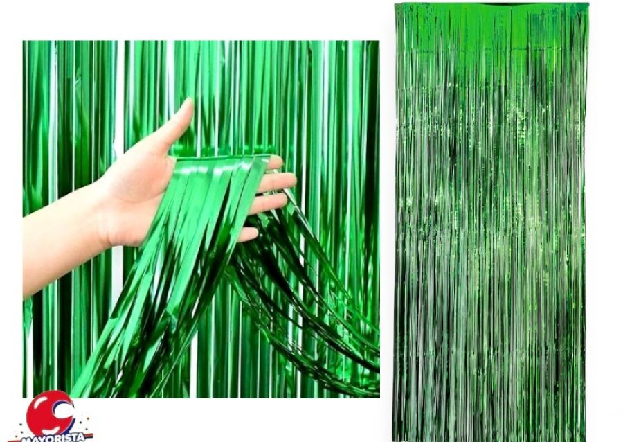 [4101] CORTINA METALIZADA VERDE 2MTS X 1 MTS (YJ0531) YJ IMPORT