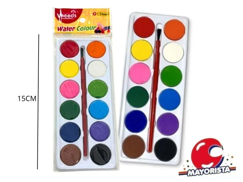 ACUARELAS X 12 C/PINCEL BLISTER 15CM EN BOLSA (NS352778) KYK