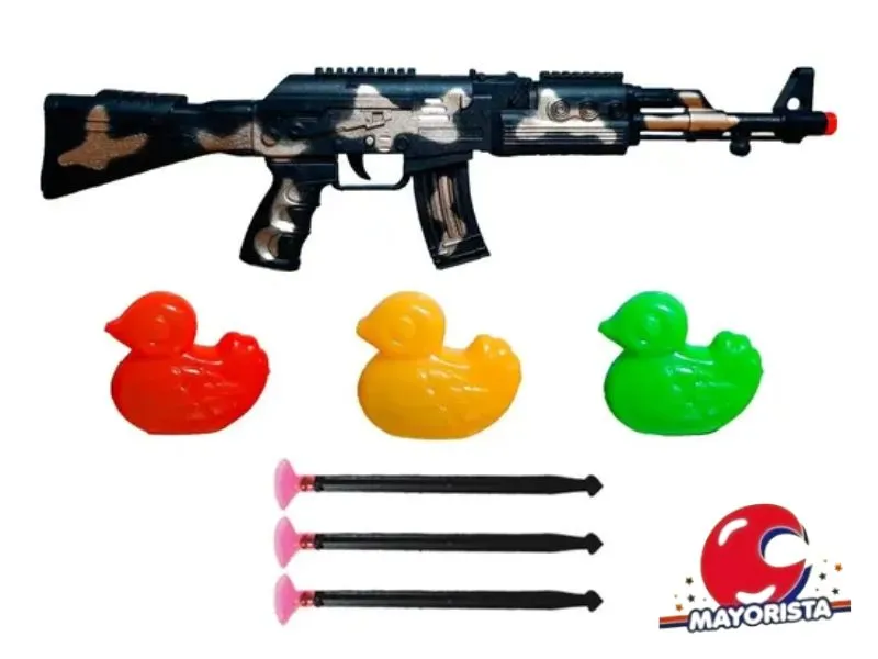 AMETRALLADORA LANZA DARDOS C/PATITOS BLISTER 50X17 (52783) KADA