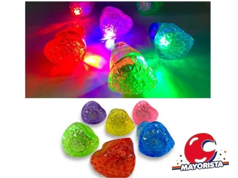 ANILLO X 1 C/LUZ SILICONA CORAZON (YJ0583) YJ IMPORT