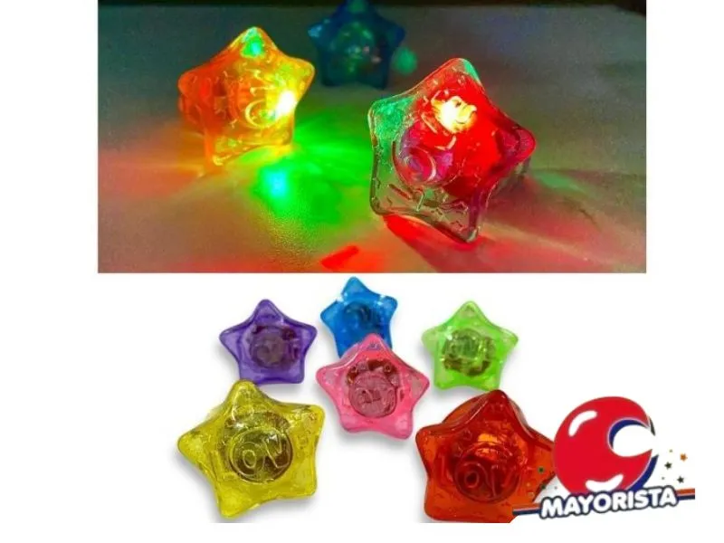 ANILLO X 1 C/LUZ SILICONA ESTRELLA (YJ0331) YJ IMPORT