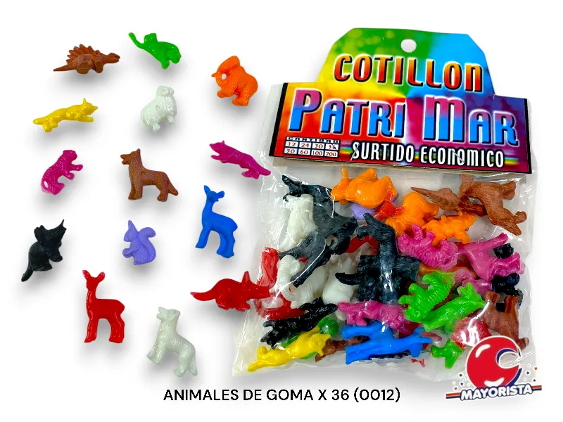 ANIMALES DE GOMA X 36 (0012) PATRIMAR