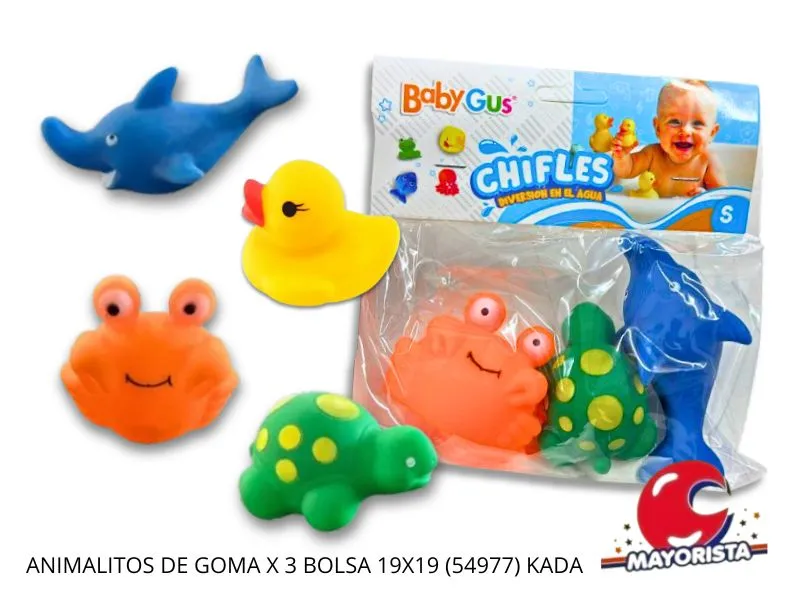 ANIMALITOS DE GOMA X 3 BOLSA 19X19 (54977) KADA