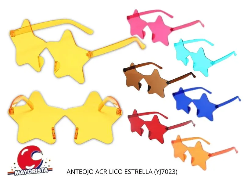 ANTEOJO ACRILICO ESTRELLA (YJ0040) YJ IMPORT