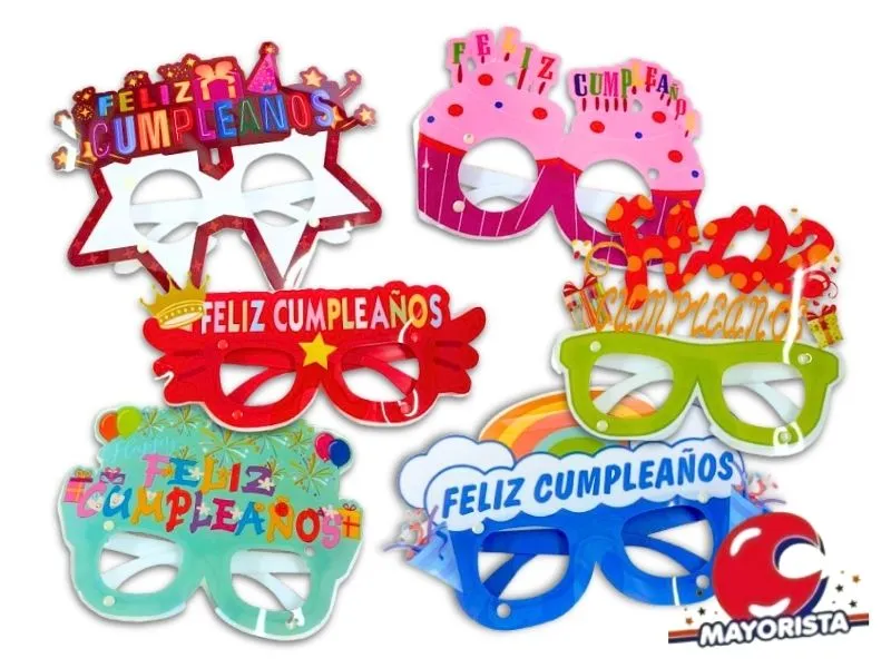 ANTEOJO PLASTICO ACETATO FELIZ CUMPLE VS MODELOS (ZLE-CAN-20-01) ERIK