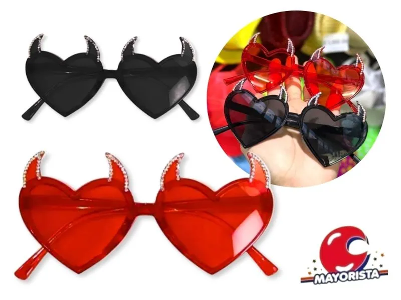 [6902025050609] ANTEOJOS CORAZON C/ CUERNOS DIABLITO ROJO/NEGRO (DIS05-06) - ARDITEX