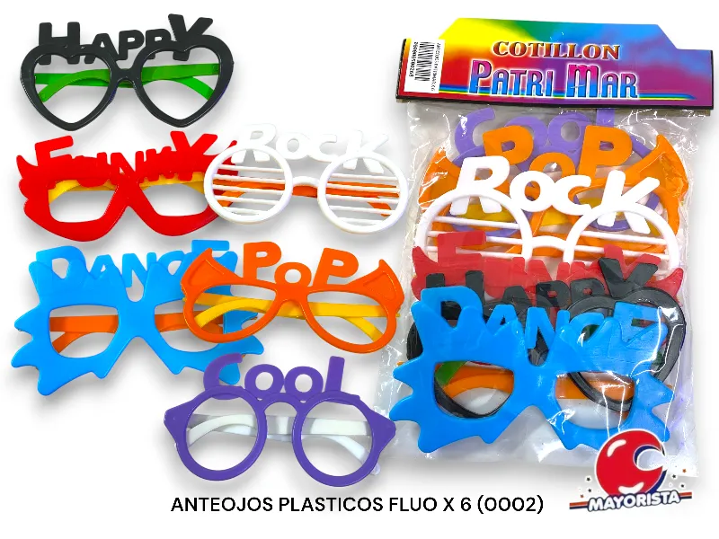 [000000500268] ANTEOJOS PLASTICOS FLUO X 6 (0002) PATRIMAR