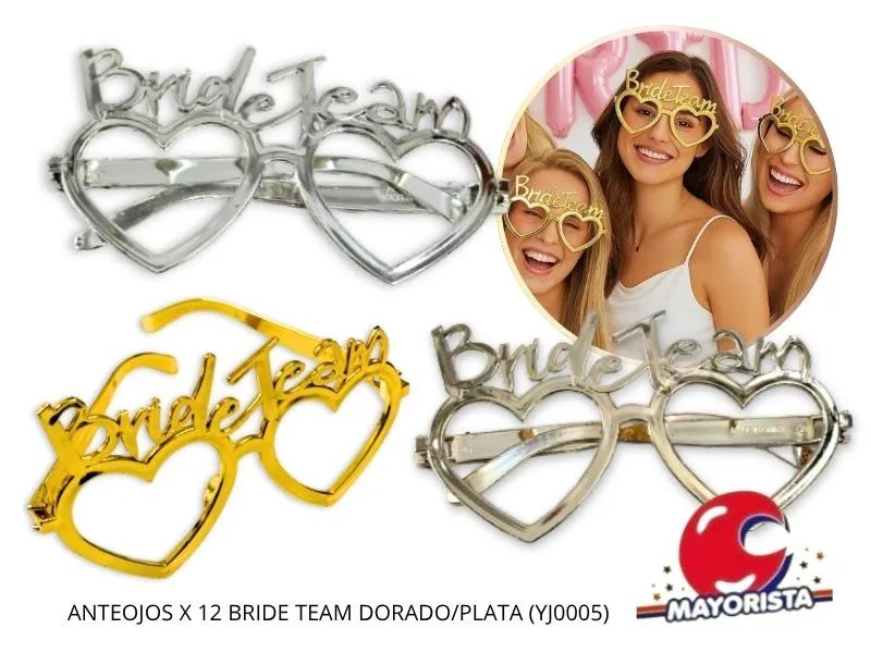 ANTEOJOS X 12 BRIDE TEAM DORADO/PLATA (YJ0005) YJ IMPORT