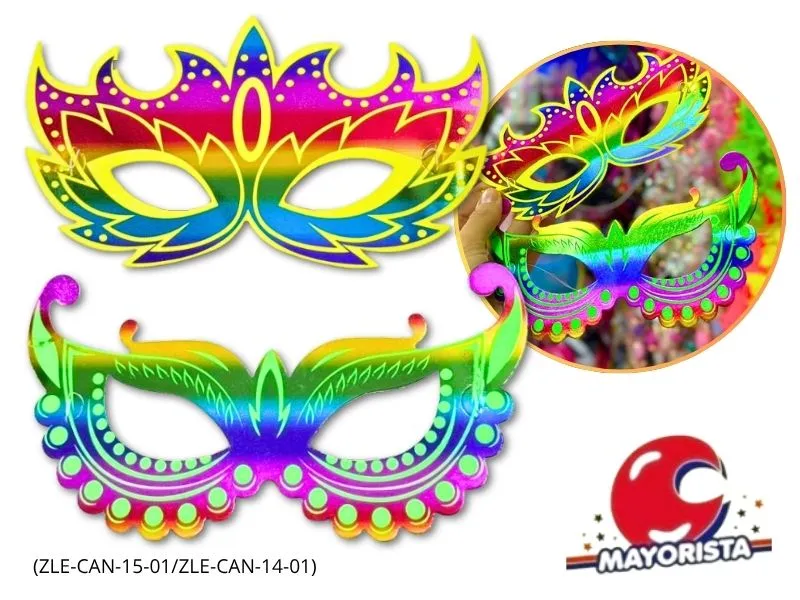 [4303] ANTIFAZ CARTON X 12 CARNAVAL MULTICOLOR (ZLE-CAN-15-01/ZLE-CAN-14-01) ERIK
