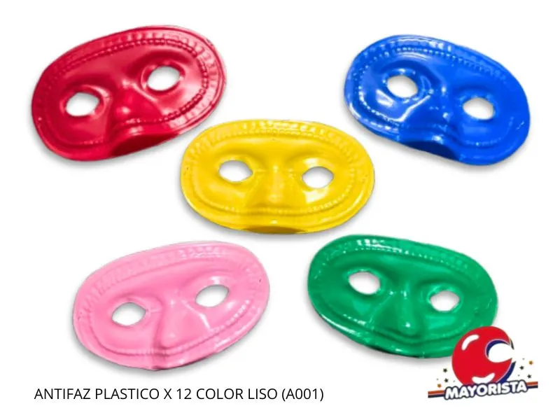 [2399] ANTIFAZ PLASTICO X 12 COLOR LISO (A001) HERRERA