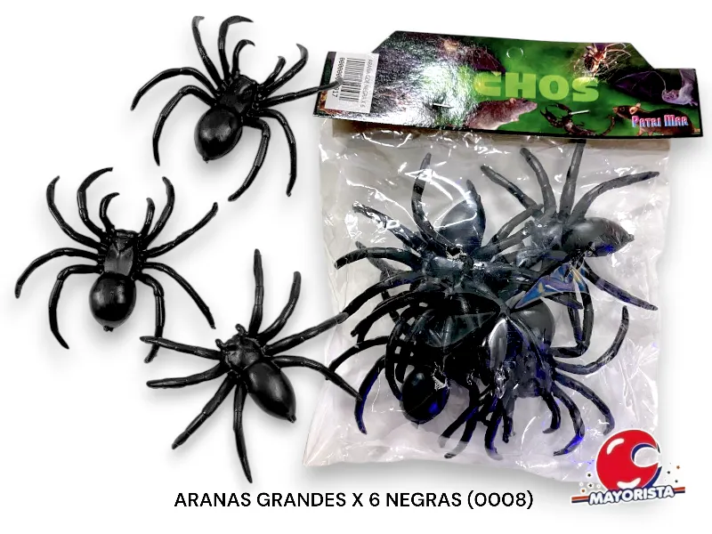 [000000019917] ARANAS GRANDES X 6 NEGRAS (0008) PATRIMAR
