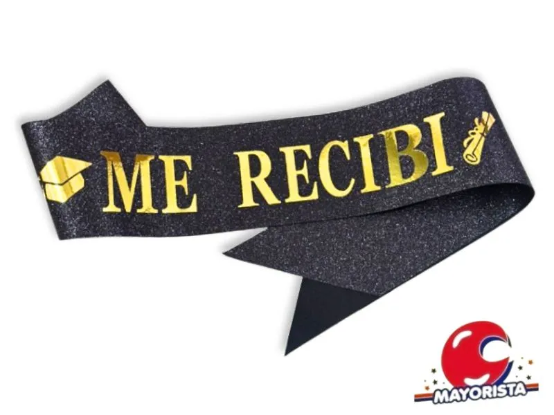 BANDA GLITTER NEGRO ME RECIBI 160CM (Y1385-10695) CHG