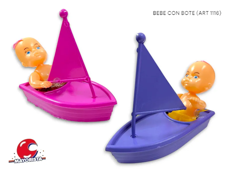 BEBE CON BOTE 20 CM (1116) RUESTES