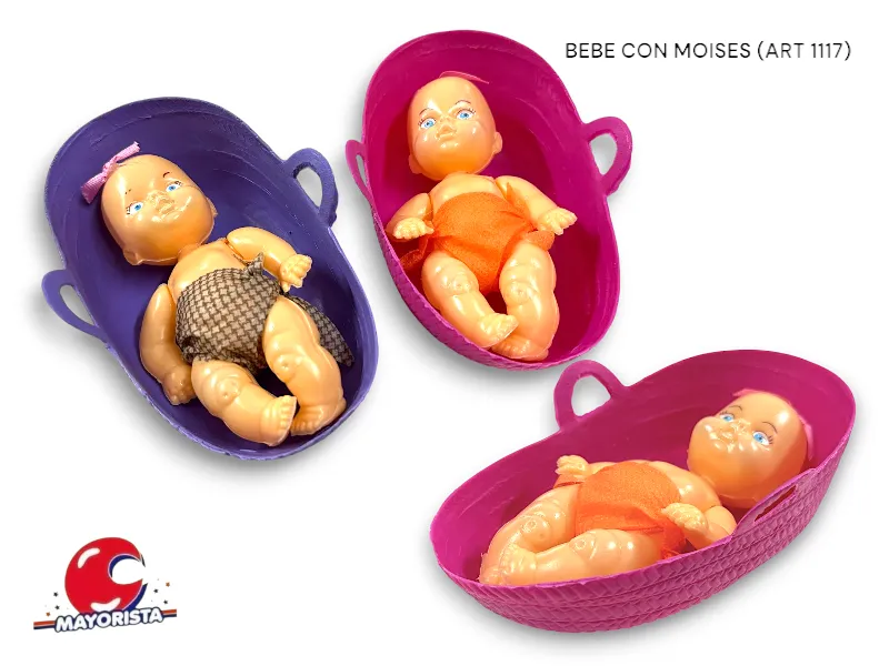BEBE CON MOISES 20 CM (1117) RUESTES