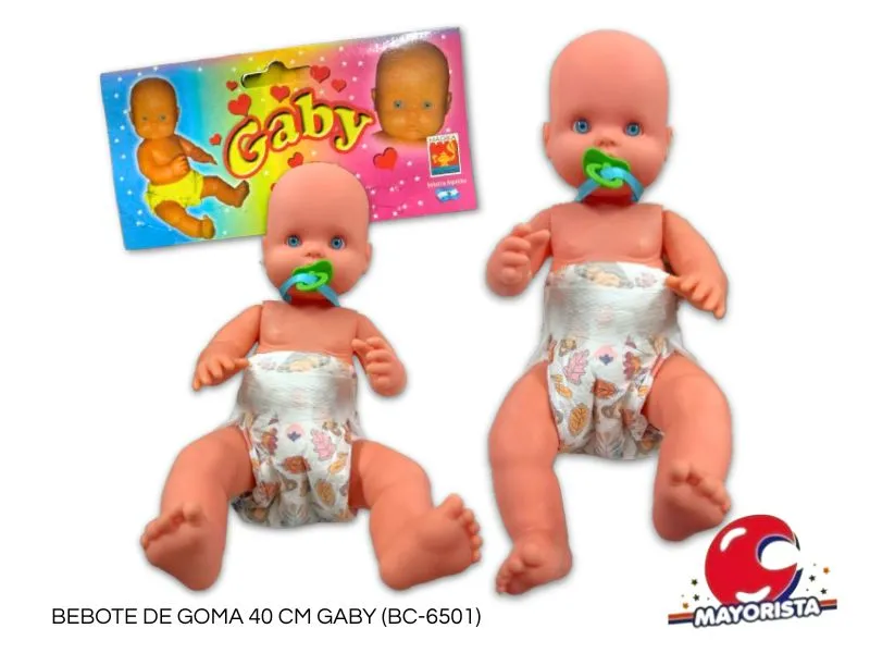 BEBOTE DE GOMA 40 CM GABY C/PANAL (BC-6501) MAGIKA