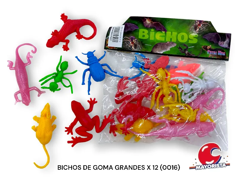 [000000039647] BICHOS DE GOMA GRANDES X 12 (0016) PATRIMAR