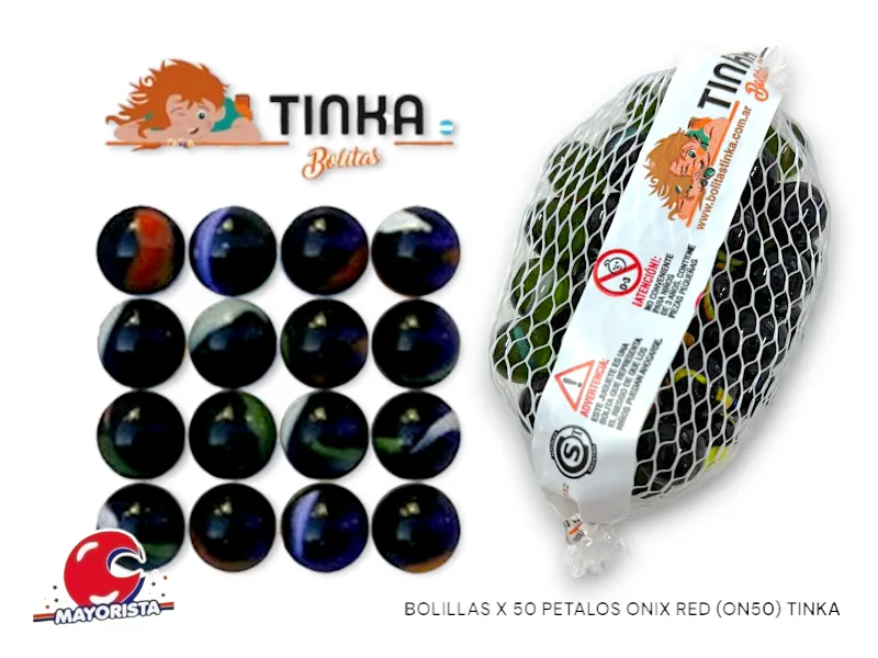 [1071] BOLILLAS X 50 NEGRA ONIX RED (ON50) TINKA