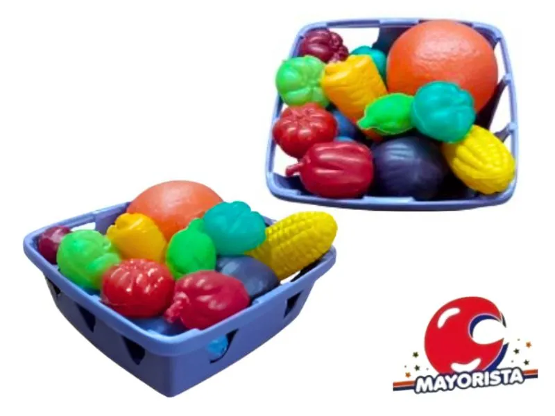 [7668] CANASTO CON FRUTAS Y VERDURAS 15X15 BOLSA (1368) RUESTES