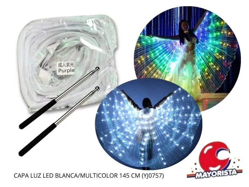 CAPA LUZ LED BLANCA/MULTICOLOR 145 CM (YJ0757) YJ IMPORT