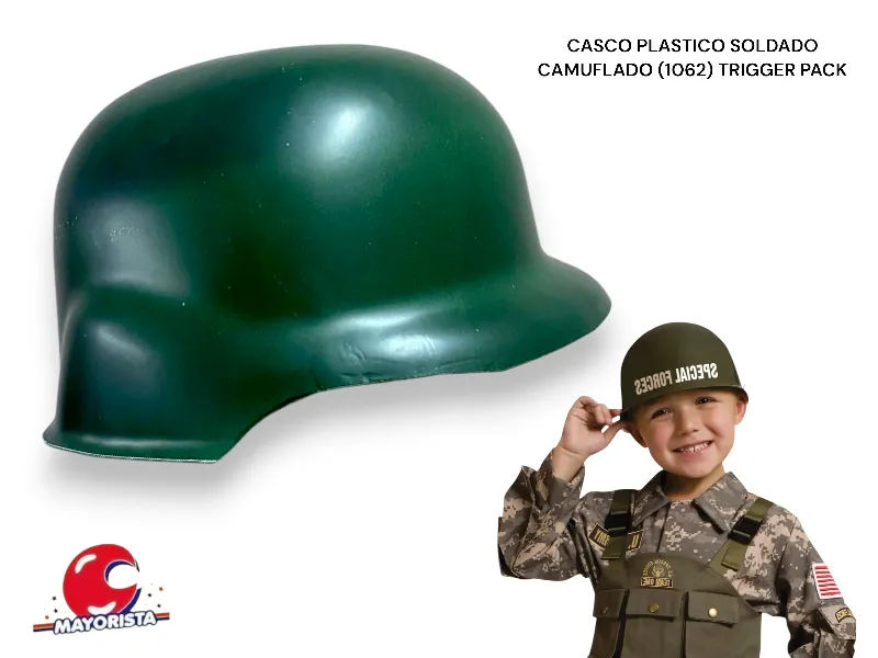 CASCO PLASTICO SOLDADO VERDE (1062) TRIGGER PACK