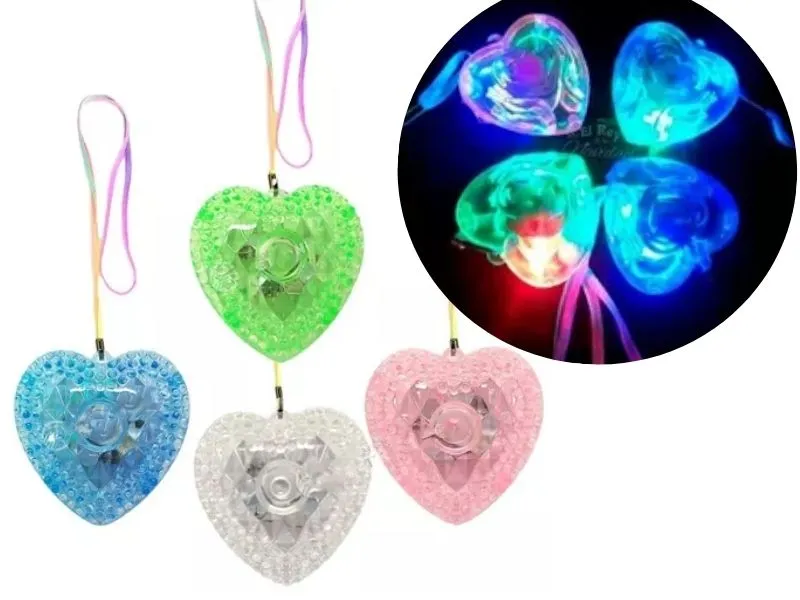 COLGANTE C/LUZ ACRILICO CORAZON (YJ0326) YJ IMPORT