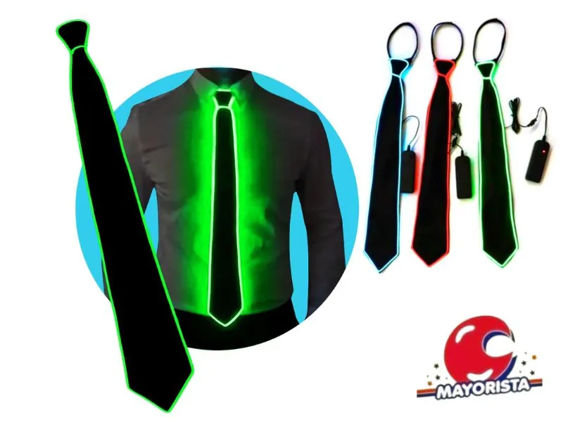 CORBATA RASO C/LUZ HILO LED NEON (YJ0715) YJ IMPORT